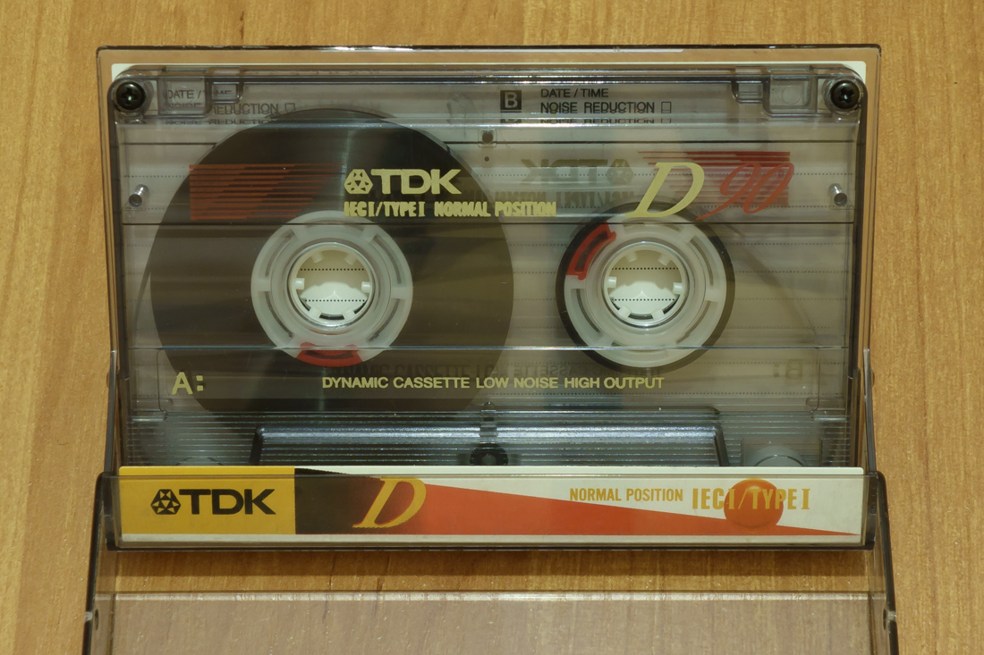 Аудиокассета TDK D 90 (прозрачный корпус)